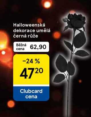 Halloweenská dekorace umělá černá růže  