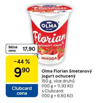 Olma Florian Smetanový jogurt ochucený, 150 g 