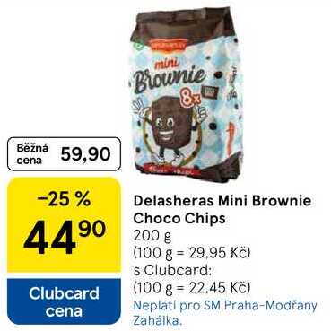 Delasheras Mini Brownie Choco Chips, 200 g