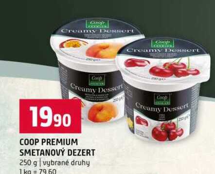 COOP PREMIUM SMETANOVÝ DEZERT 250 g