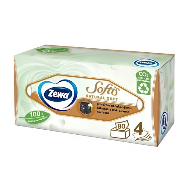 Zewa Softis Natural Soft kapesníky 4 vrstvé