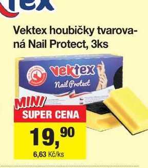 Vektex houbičky tvarovaná Nail Protect, 3ks 