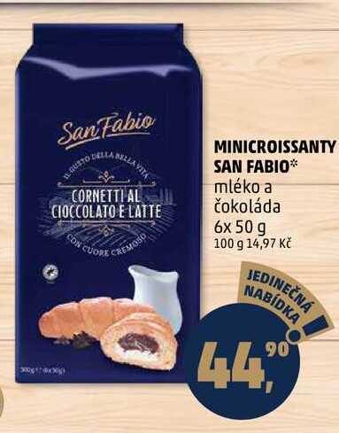 MINICROISSANTY SAN FABIO mléko a čokoláda, 6x 50 g