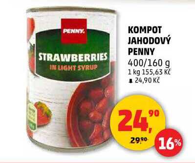 KOMPOT JAHODOVÝ PENNY, 400 g