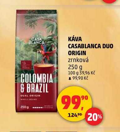 KÁVA CASABLANCA DUO ORIGIN zrnková, 250 g 