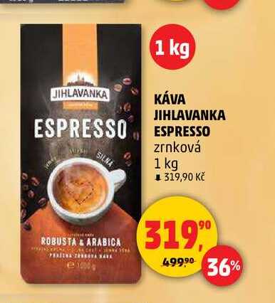KÁVA JIHLAVANKA ESPRESSO zrnková, 1 kg 
