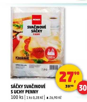 SÁČKY SVAČINOVÉ SUCHY PENNY, 100 ks 