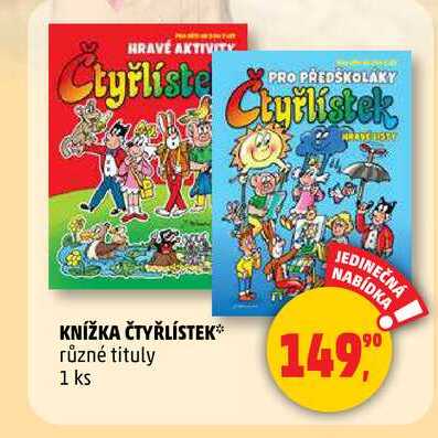 KNÍŽKA ČTYŘLÍSTEK, 1 ks 
