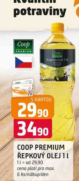 COOP Premium řepkový olej 1l