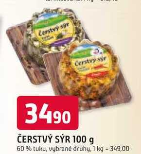 ČERSTVÝ SÝR 100 g 60% tuku, vybrané druhy