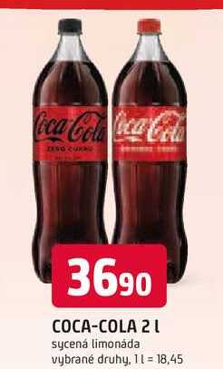 Coca-Cola 2l, vybrané druhy 2l