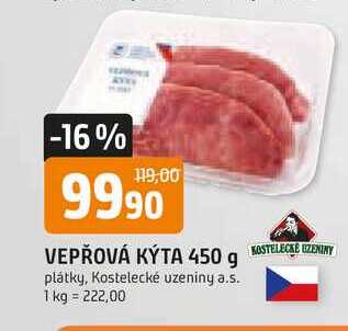 VEPŘOVÁ KÝTA 450 g plátky