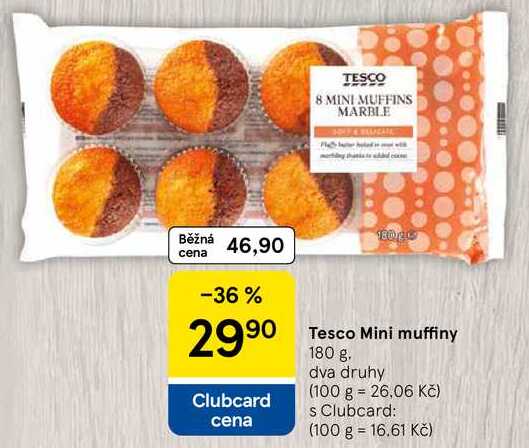 Tesco Mini muffiny, 180 g 