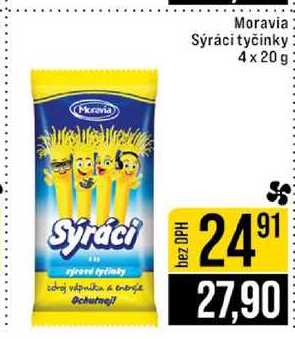 Moravia Sýráci tyčinky 4 x 20 g 