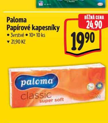 Paloma Papírové kapesníky 3vrstvé  10×10 ks 