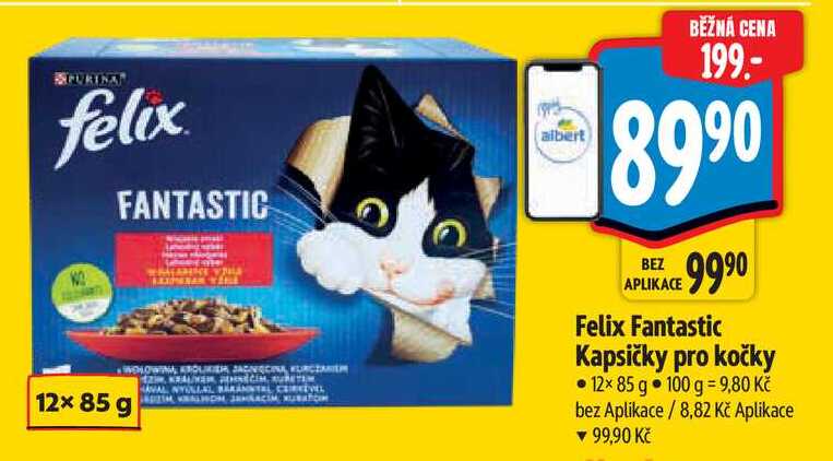   Felix Fantastic Kapsičky pro kočky 12x85 g  