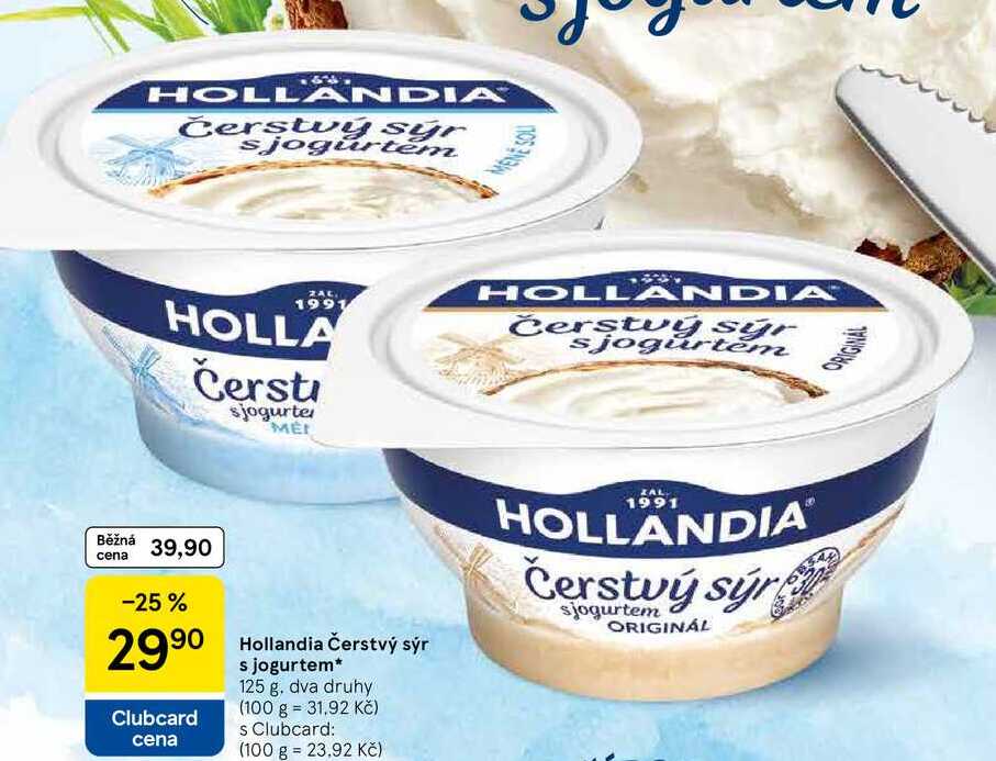 Hollandia Čerstvý sýr s jogurtem, 125 g, dva druhy 