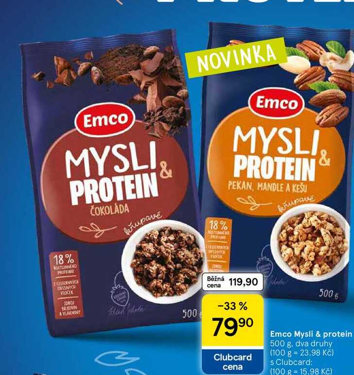 Emco Mysli & protein, 500 g, dva druhy  
