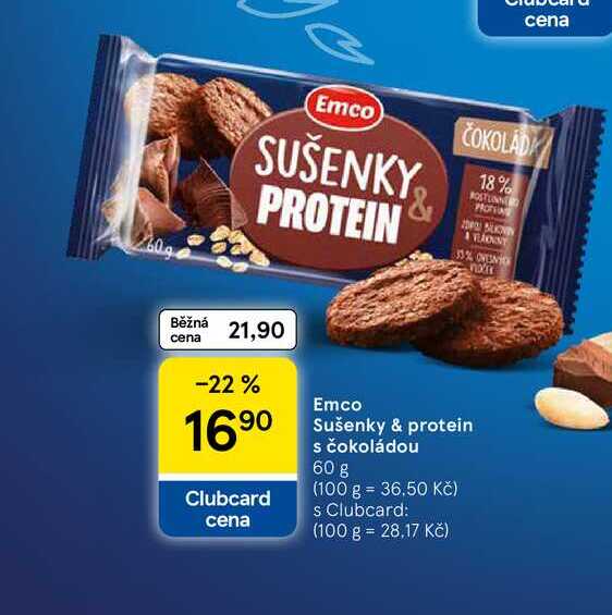 Emco Sušenky & protein s čokoládou, 60 g