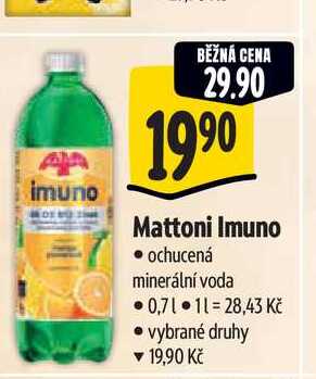   Mattoni Imuno ochucená minerální voda 0,7 l