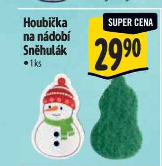 Houbička na nádobí Sněhulák 1ks 