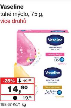 Vaseline tuhé mýdlo, 75 g