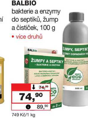 BALBIO bakterie a enzymy ní do septiků, žump a čističek, 100 g