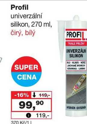 Profil univerzální silikon, 270 ml, čirý, bílý 
