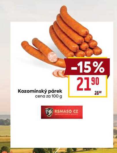 Kozomínský párek cena za 100 g