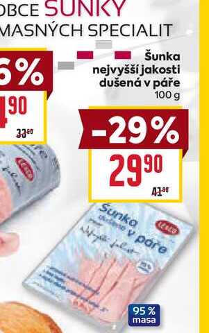 Šunka nejvyšší jakosti dušená v páře 100 g