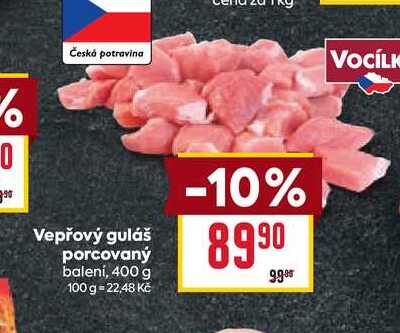 Vepřový guláš porcovaný balení, 400 g 