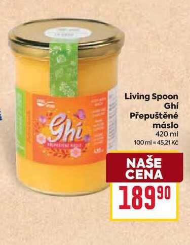 Living Spoon Ghi Přepuštěné máslo 420 ml 