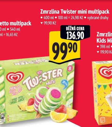 Zmrzlina Twister mini multipack 400 ml  