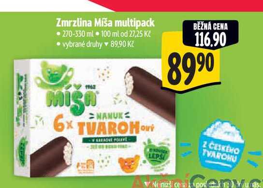 Zmrzlina Míša multipack  270-330 ml 
