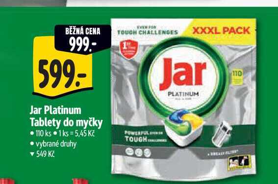   Jar Platinum Tablety do myčky 110 ks 
