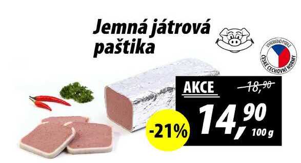 Jemná játrová paštika, 100 g
