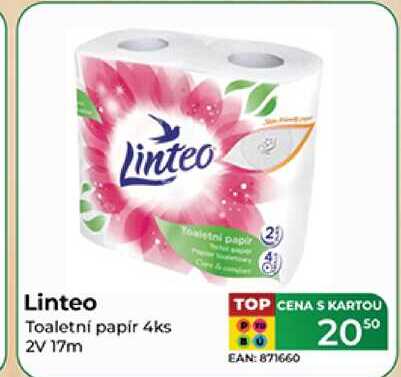 Linteo Toaletní papír 4ks 2V 17m 