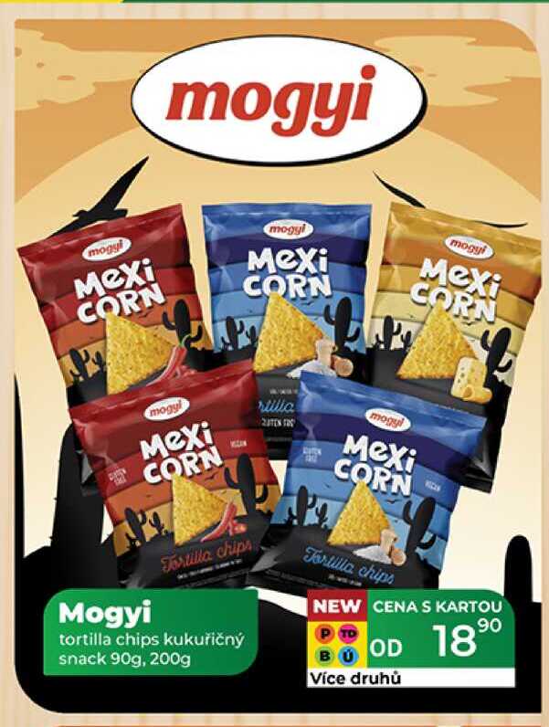 Mogyi Tortilla chips tortilla chips kukuřičný snack 90g, 200g 