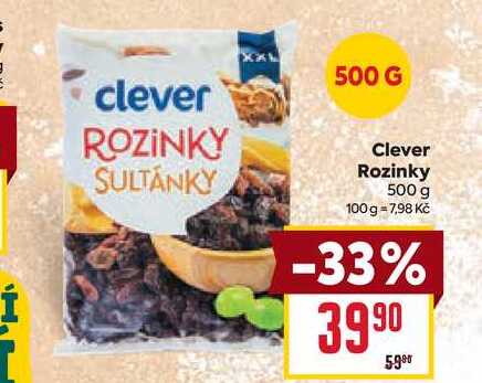 Clever Rozinky 500 g 