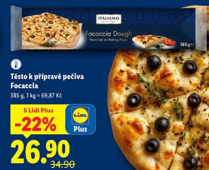 Těsto k přípravě pečiva Focaccia, 385 g