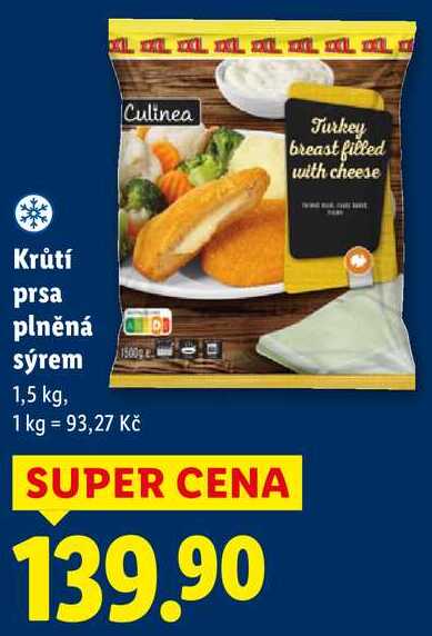 Krůtí prsa plněná sýrem, 1,5 kg