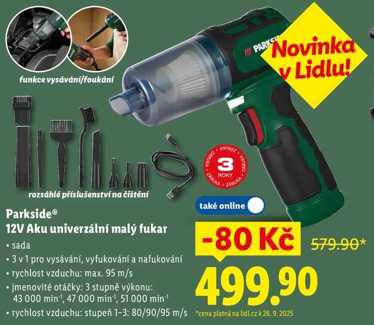 Parkside 12V Aku univerzální malý fukar