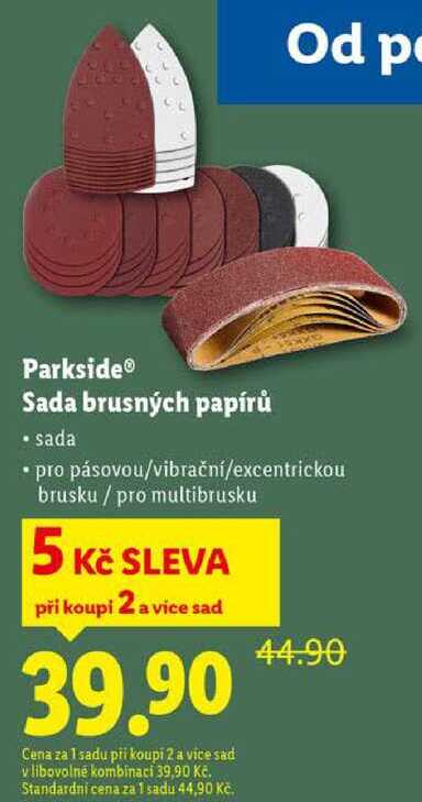Parkside Sada brusných papírů