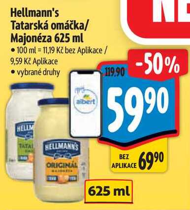 Hellmann's Tatarská omáčka/Majonéza, 625 ml