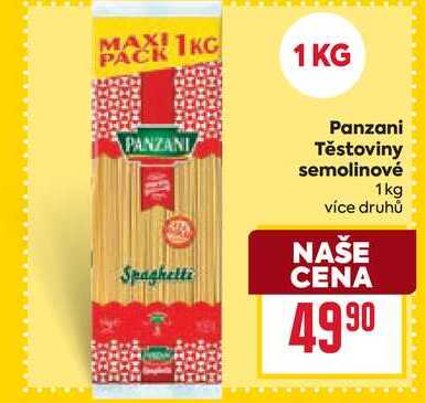 Panzani Těstoviny semolinové 1kg 
