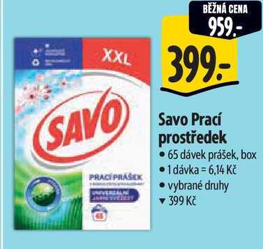 Savo Prací prostředek, 65 dávek 