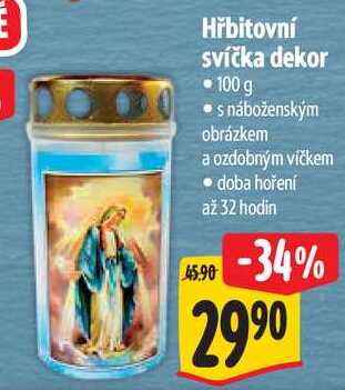 Hřbitovní svíčka dekor