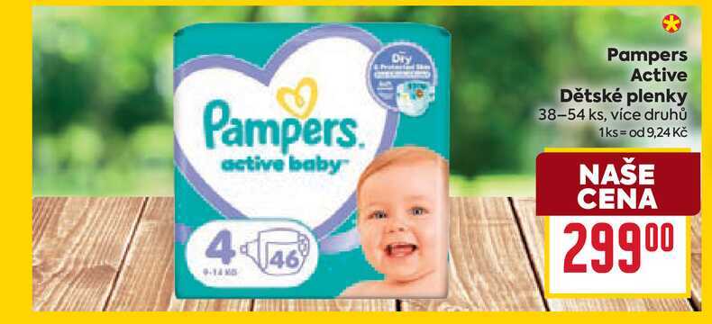 Pampers Active Dětské plenky 38-54 ks