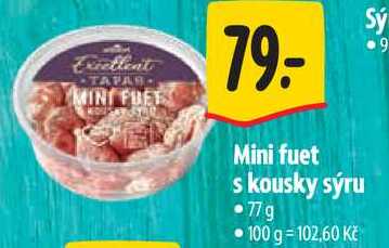 Mini fuet s kousky sýru, 77 g 