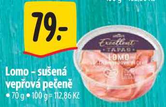 Lomo - sušená vepřová pečeně, 70 g 